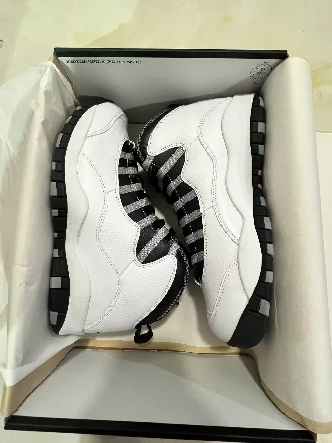 Air Jordan 10 White Black Gray Basketball Shoes 9