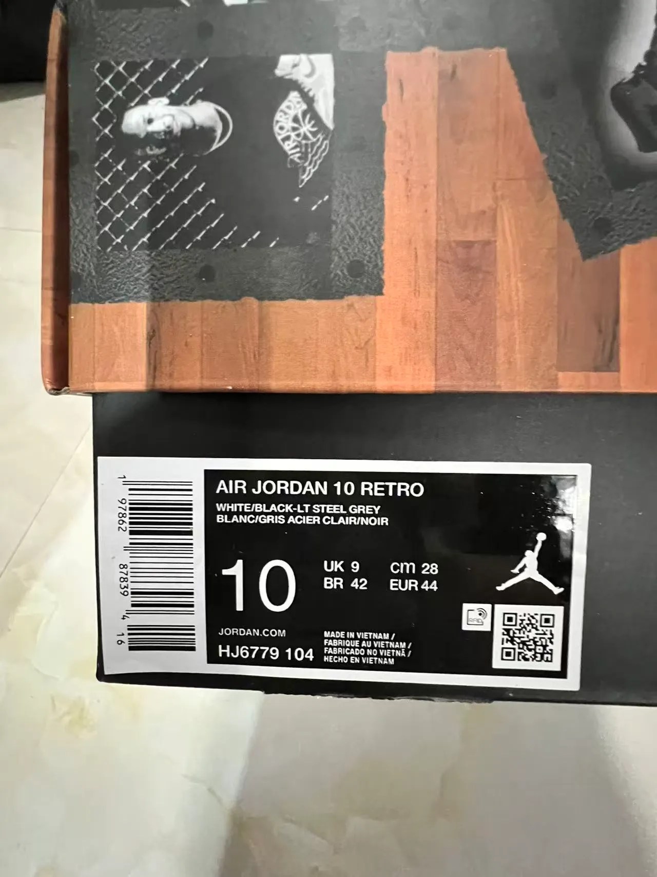 Air Jordan 10 White Black Gray Basketball Shoes 10