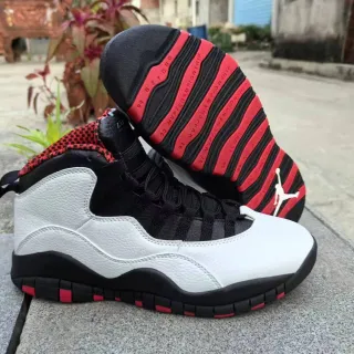 Air Jordan 10 White Black Red Basketball Shoes
