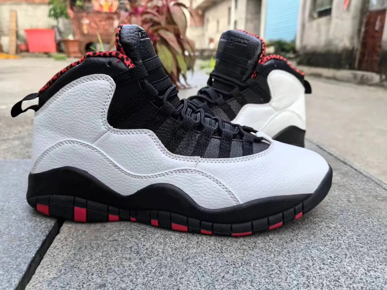 Air Jordan 10 White Black Red Basketball Shoes 5