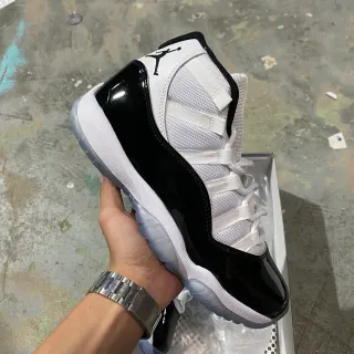Air Jordan 11 Black and White Patent Leather Basketball Shoes