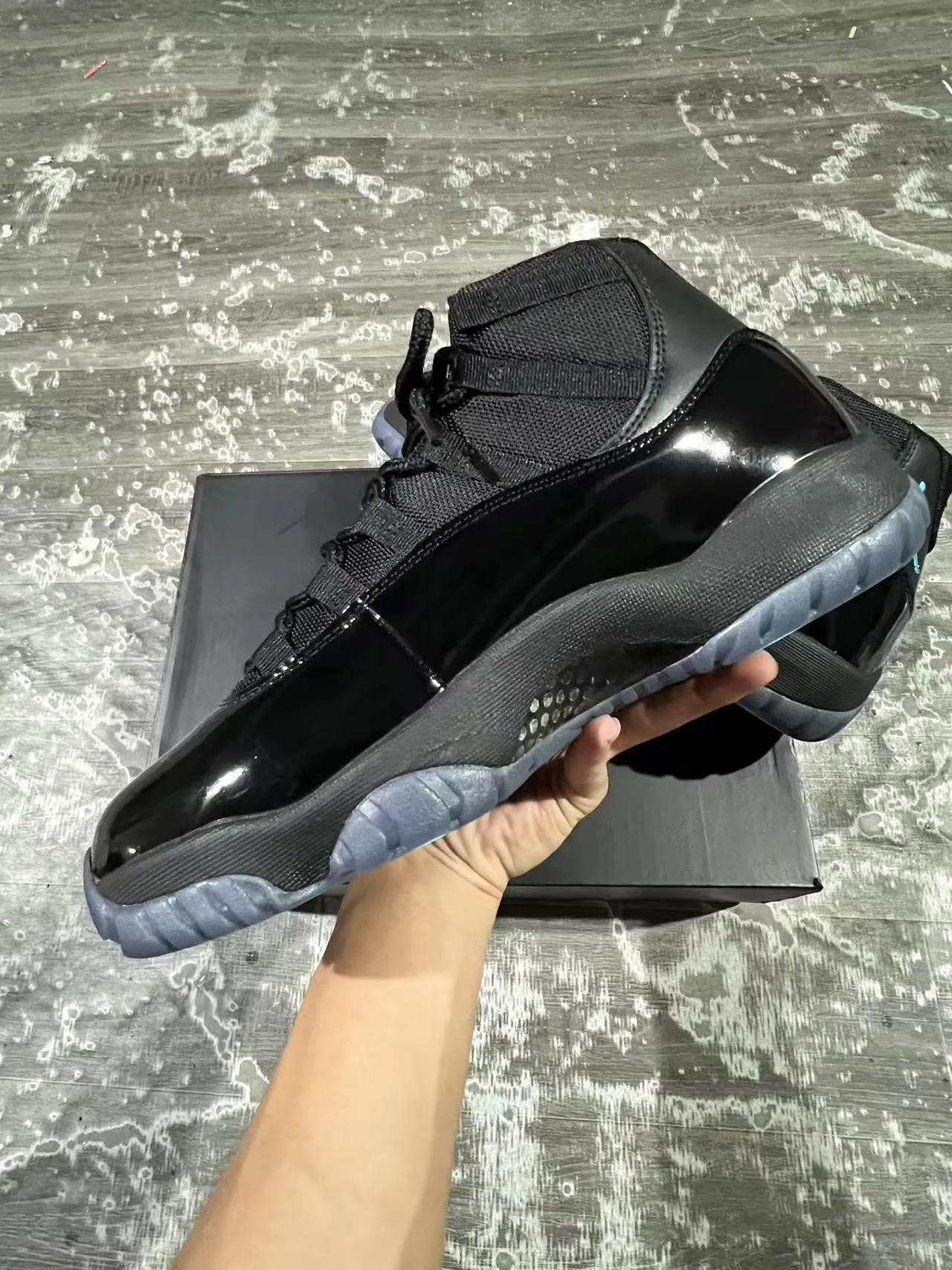 Air Jordan 11 Black Turquoise Jumpman Basketball Shoes 5