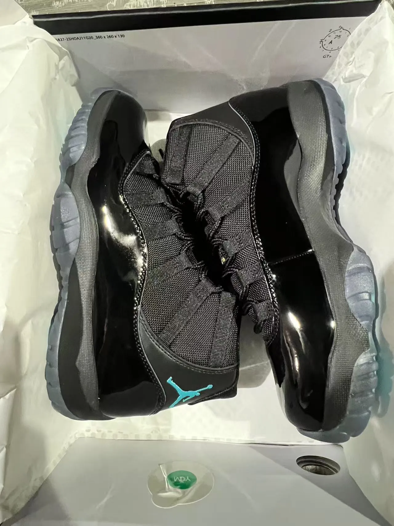 Air Jordan 11 Black Turquoise Jumpman Basketball Shoes 9