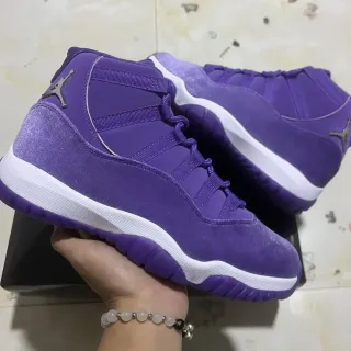 Air Jordan 11 Púrpura Ante Piel Zapatillas de Baloncesto de Alta