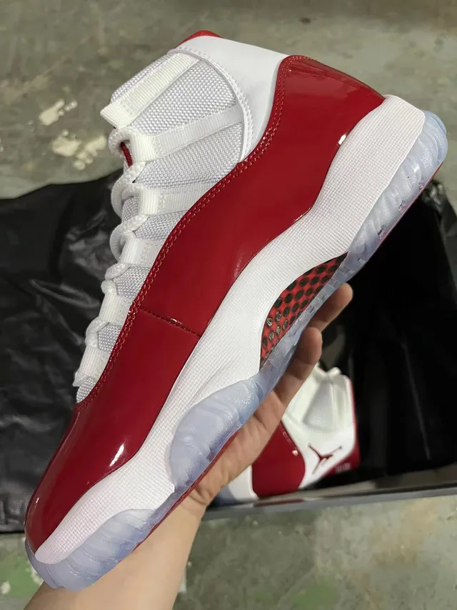 Air Jordan 11 Red White High-Top Patent Leather Basketball Shoes 3
