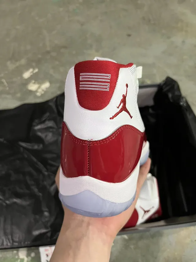 Air Jordan 11 Red White High-Top Patent Leather Basketball Shoes 5