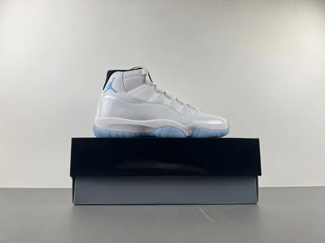 Air Jordan 11 White and Light Blue Basketball Shoes 4
