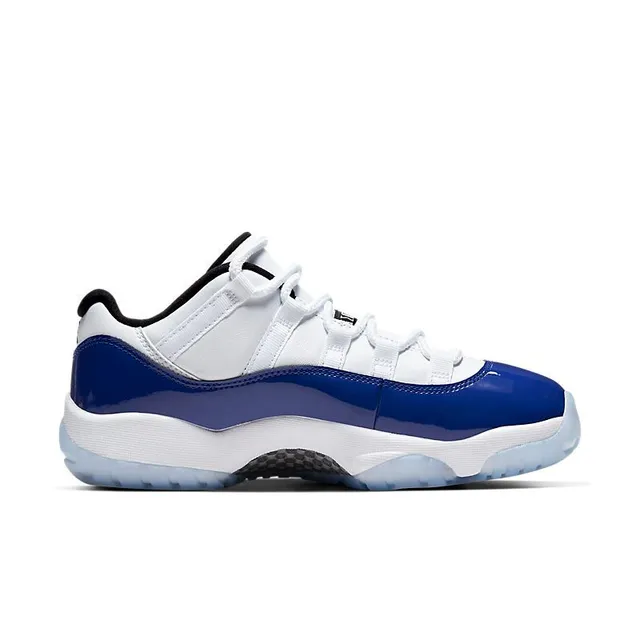 Air Jordan 11 White Blue High-Top Patent Leather Accents Basketball Shoes 5