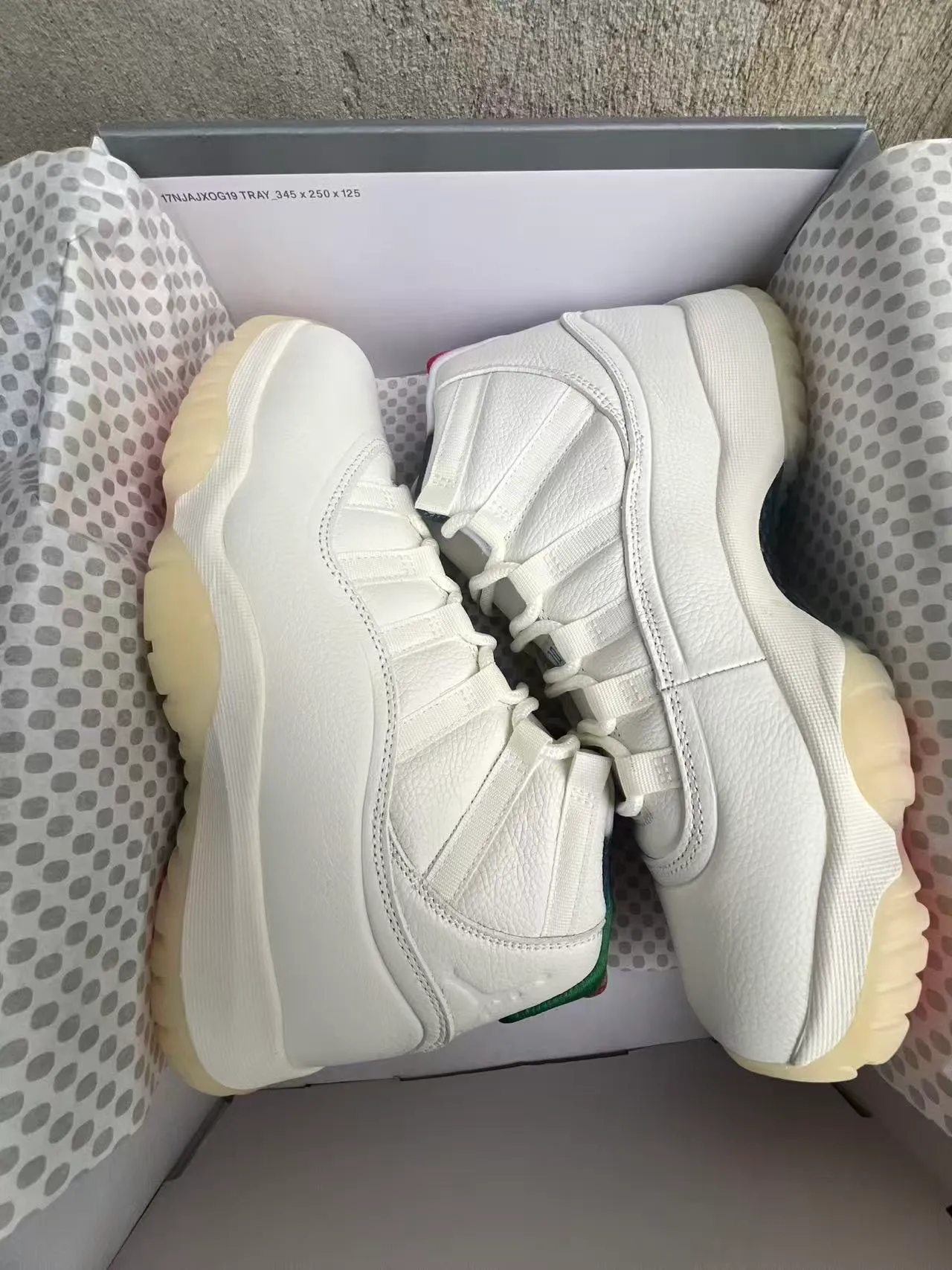 Air Jordan 11 White Green Heel Basketball Shoes 8