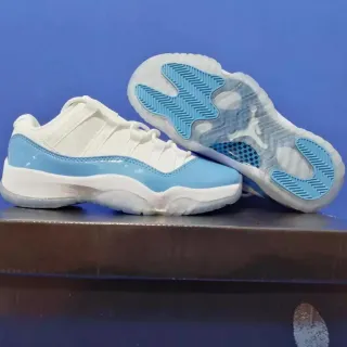 Air Jordan 11 White Light Blue Patent Leather Basketball Shoes