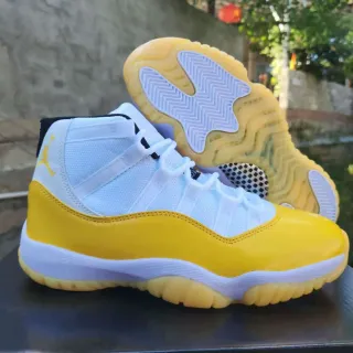 Air Jordan 11 Yellow and White Basketball Shoes