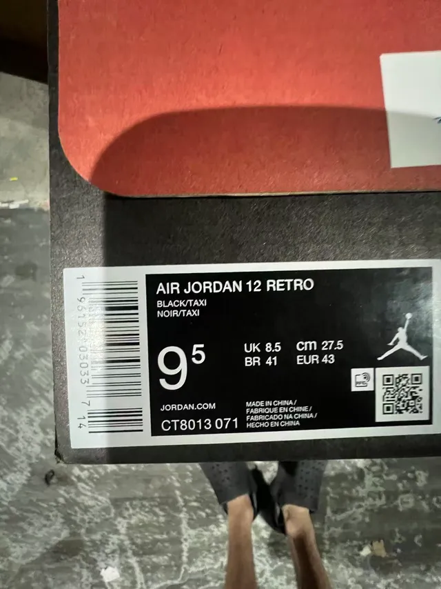 Air Jordan 12 Black Yellow Jumpman Basketball Shoes 10