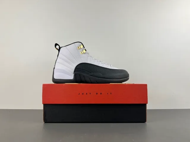 Air Jordan 12 White Black Gold Basketball Shoes 16