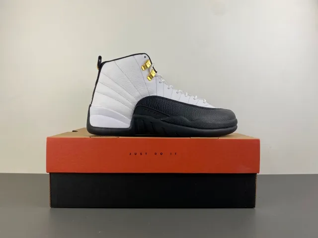 Air Jordan 12 White Black Gold Lace Lock Basketball Shoes 16
