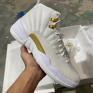 Air Jordan 12 White Gold Basketball Shoes