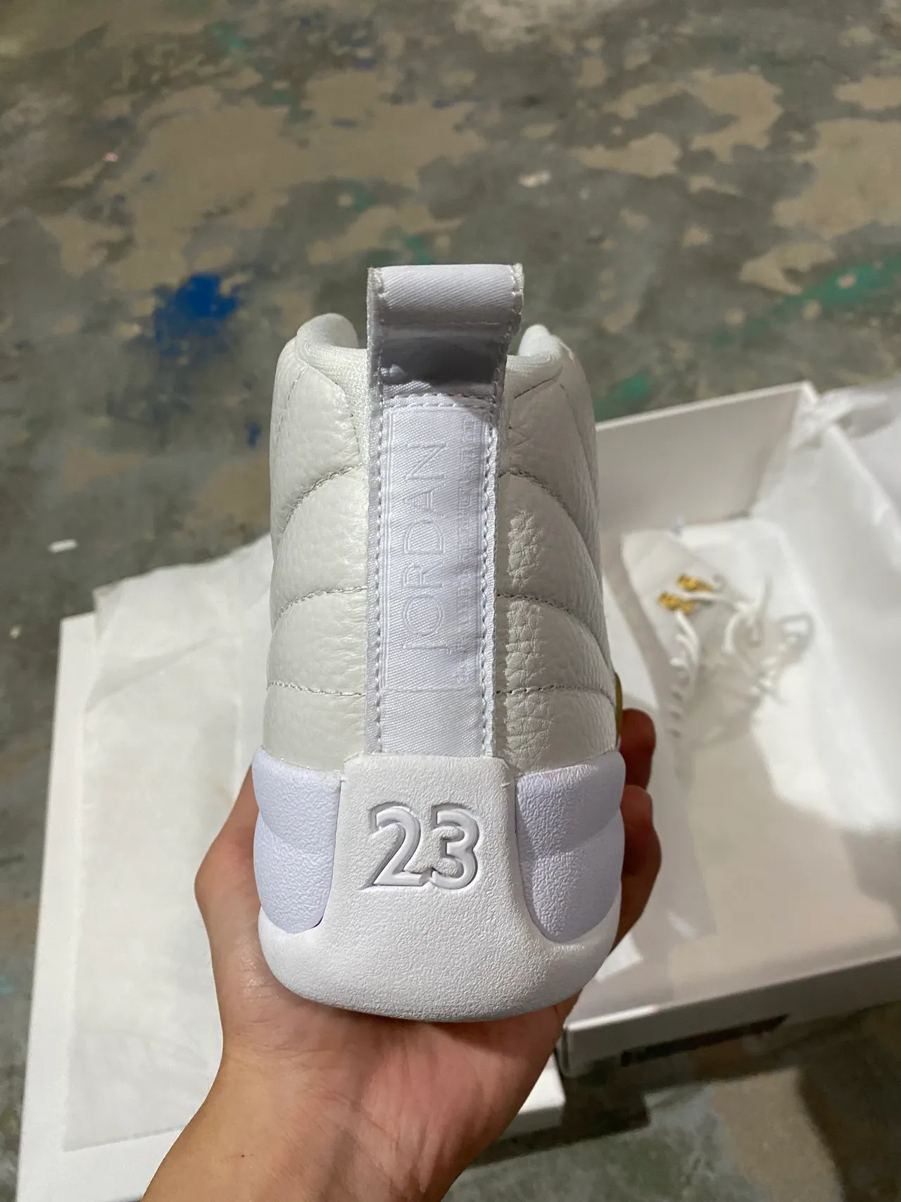 Air Jordan 12 White Gold Basketball Shoes 6