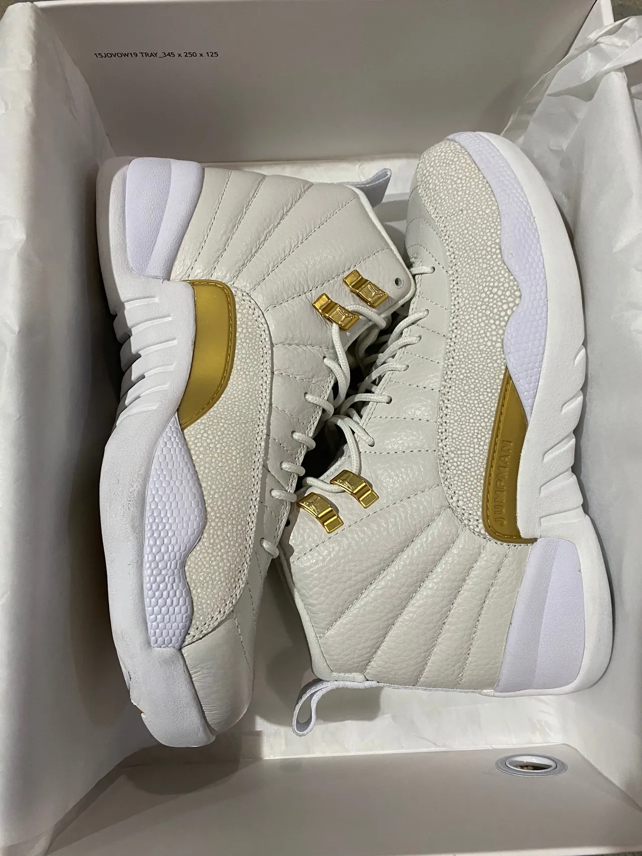 Air Jordan 12 White Gold Basketball Shoes 7