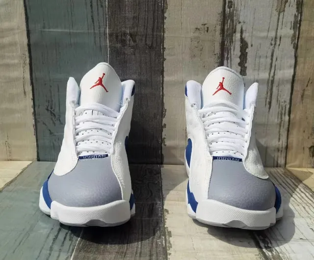 Air Jordan 13 White Royal Blue Gray Basketball Shoes 3
