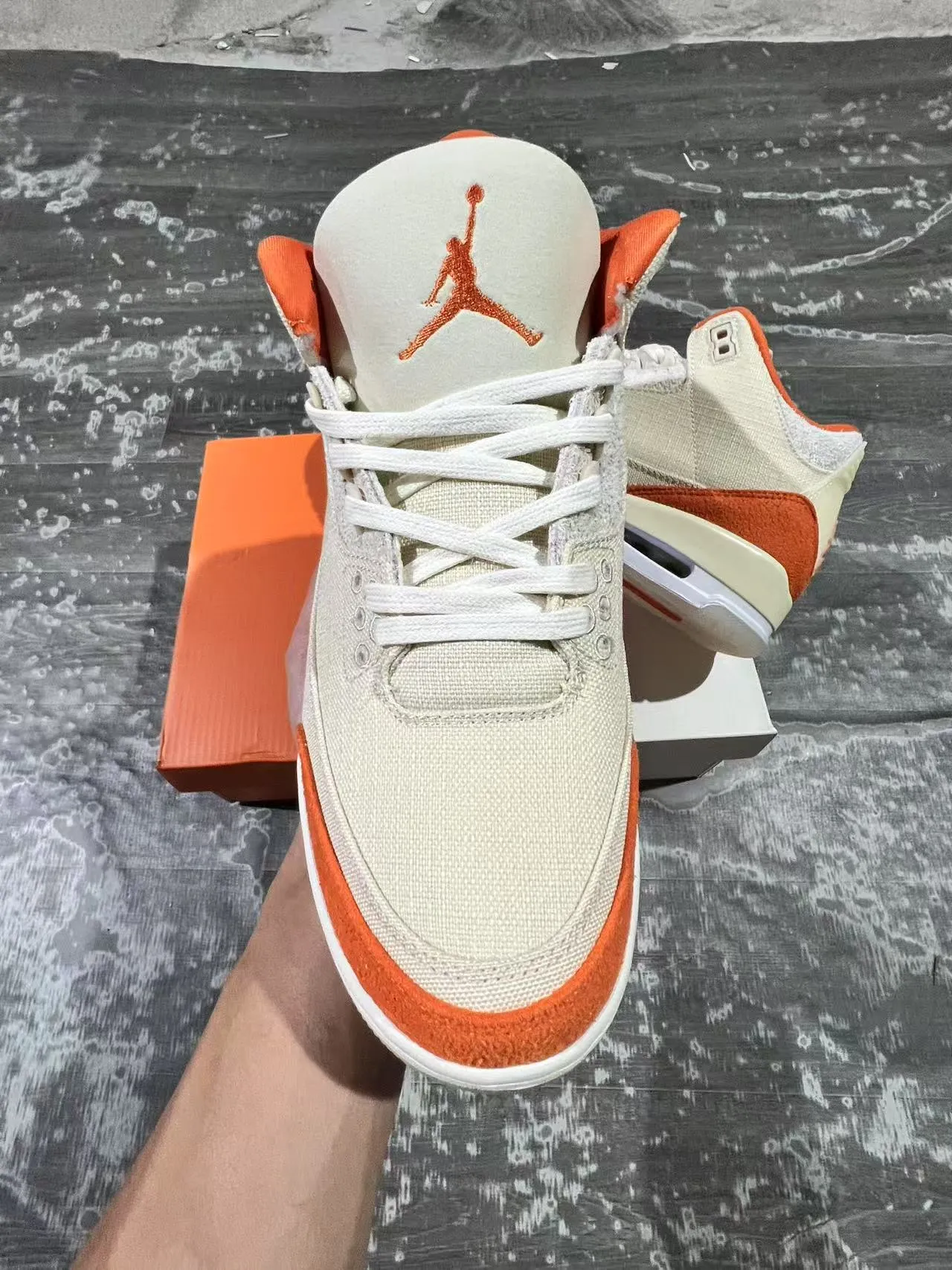 Air Jordan 3 Beige Orange Basketball Shoes 3