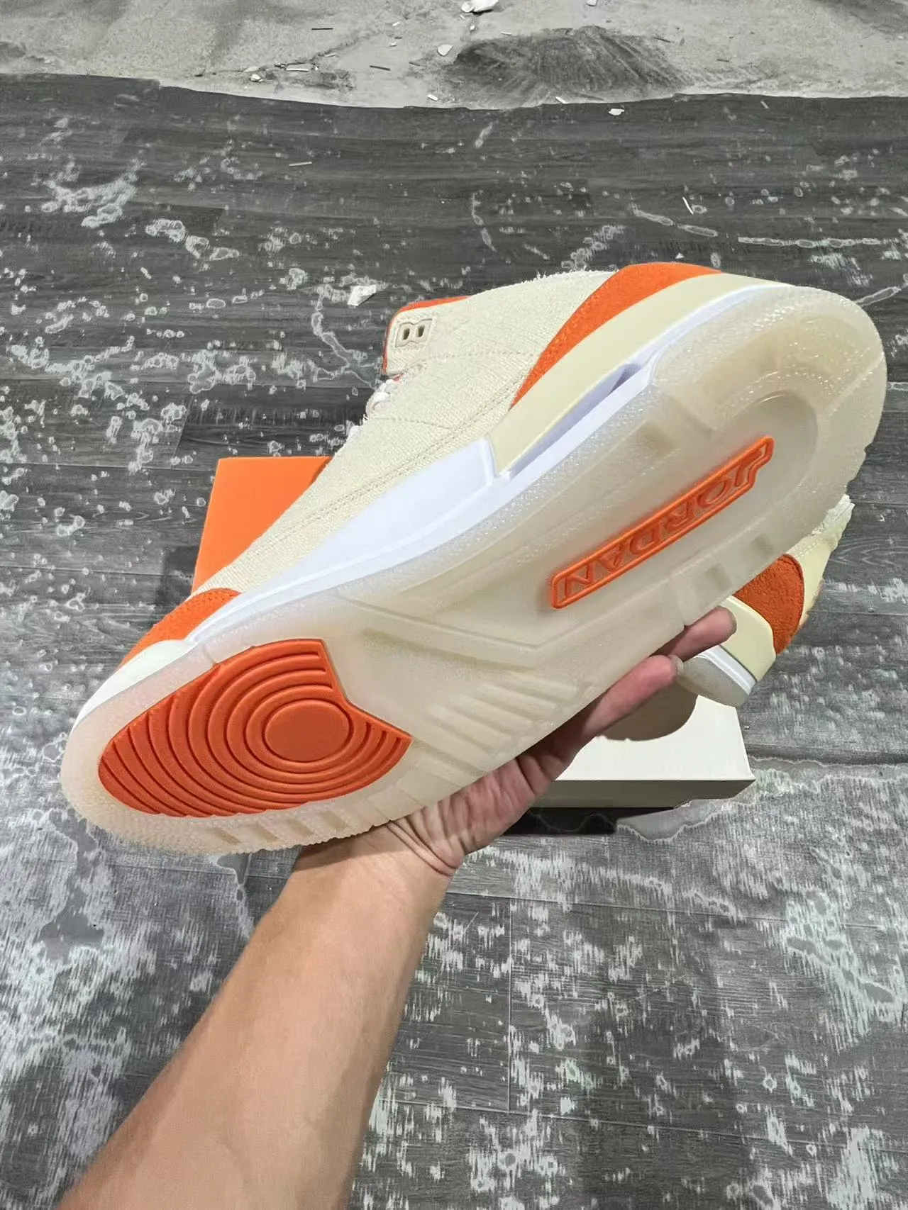 Air Jordan 3 Beige Orange Basketball Shoes 6