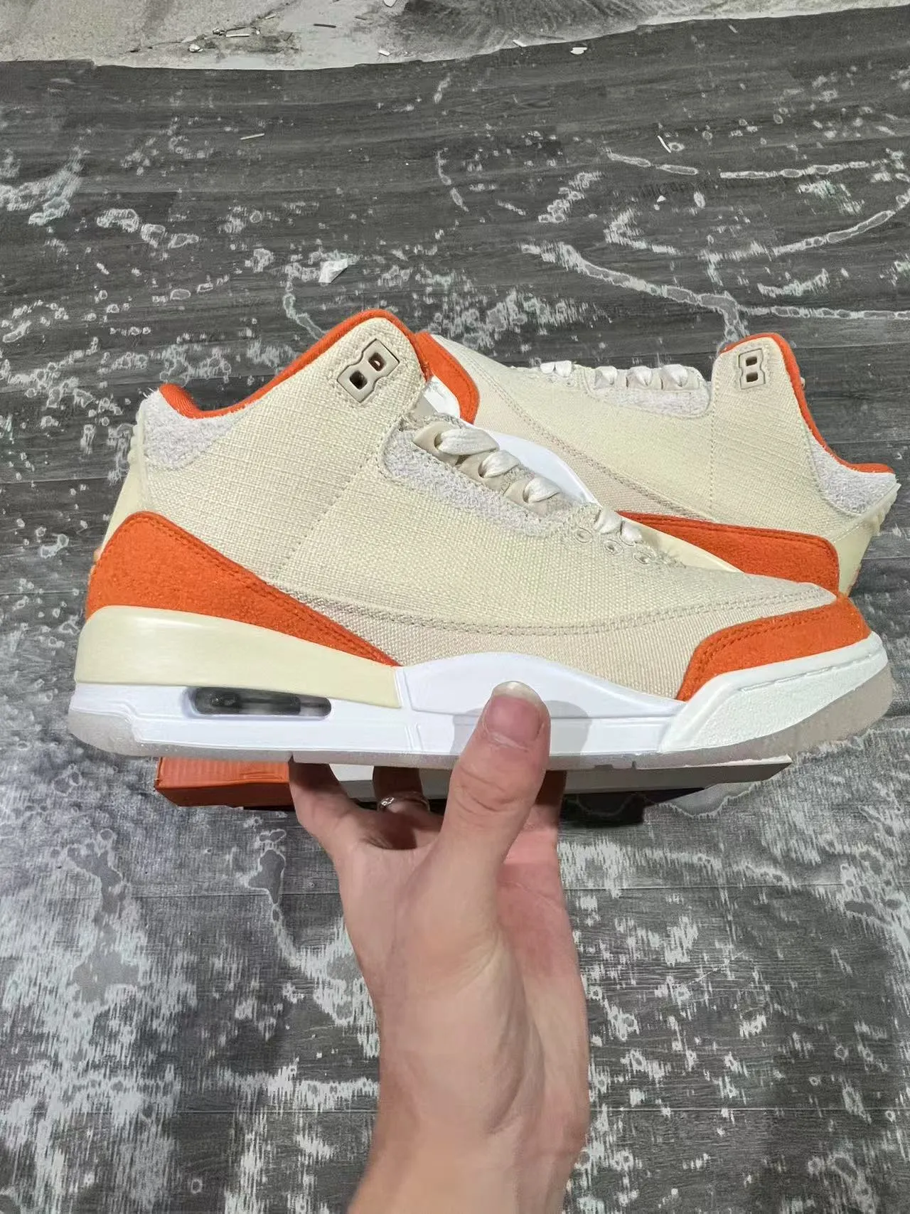 Air Jordan 3 Beige Orange Basketball Shoes 7
