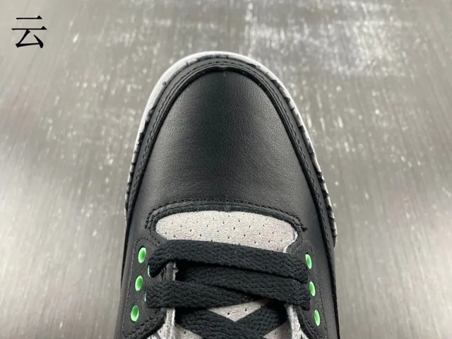 Air Jordan 3 Black Cement Green Basketball Shoes 11