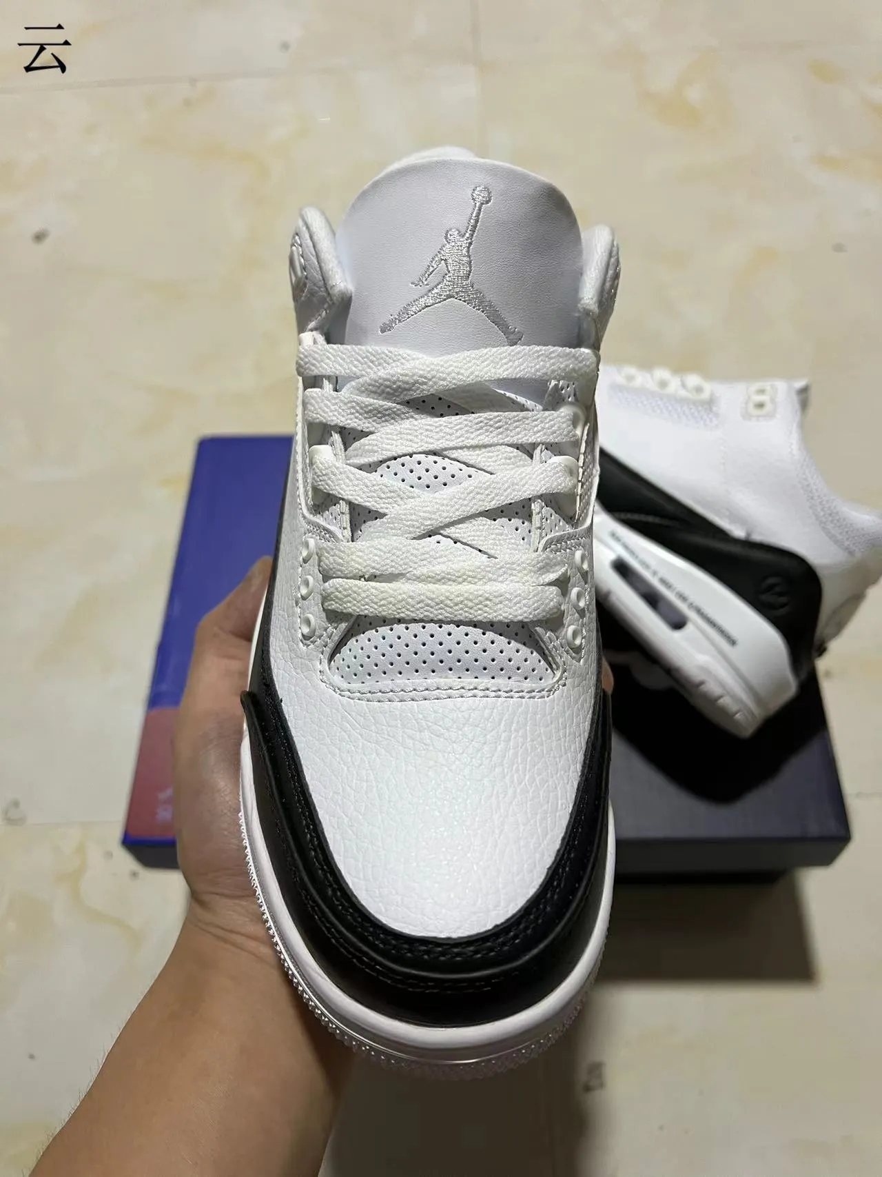 Air Jordan 3 Fragment Design White Black Basketball Shoes 3