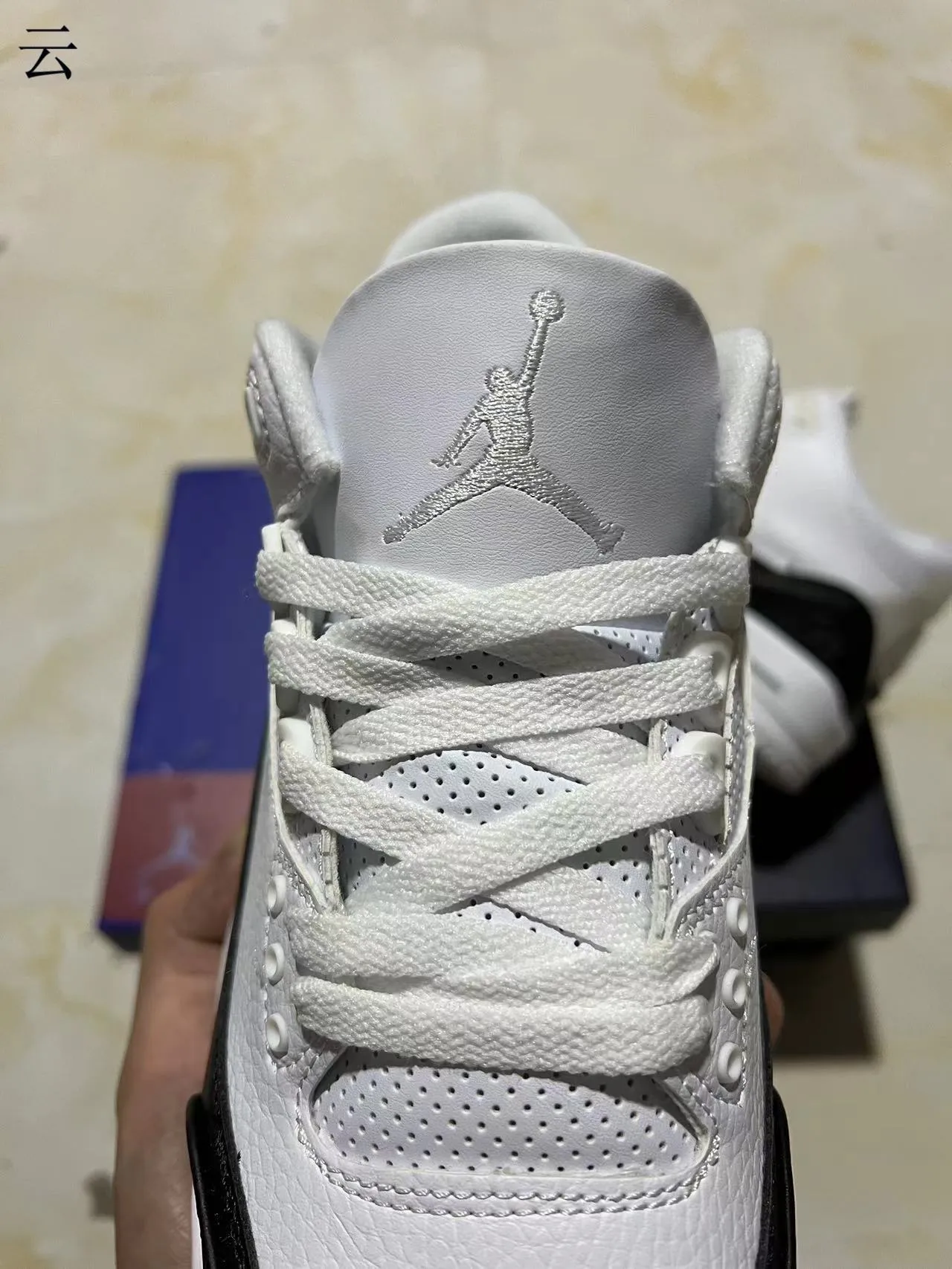 Air Jordan 3 Fragment Design White Black Basketball Shoes 4