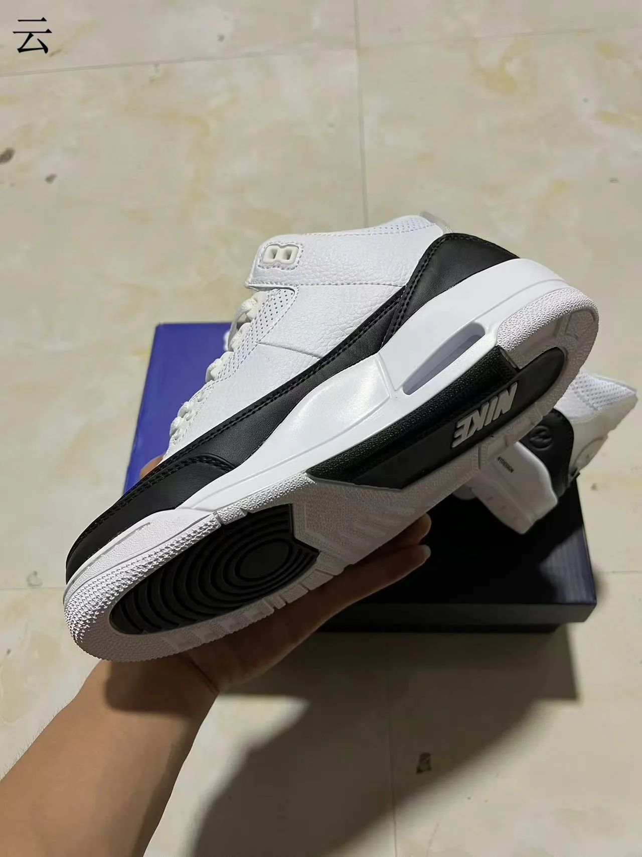Air Jordan 3 Fragment Design White Black Basketball Shoes 6