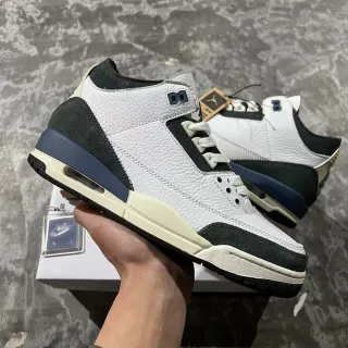Air Jordan 3 白黑海军蓝休闲篮球鞋