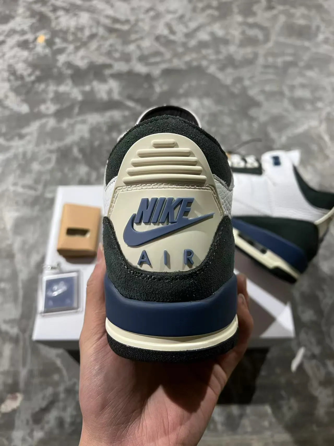 Air Jordan 3 White Black Navy Lifestyle Basketball Shoes 8