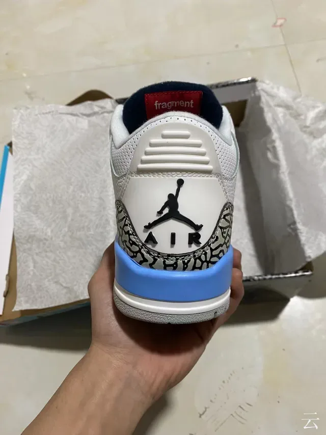 Air Jordan 3 Branco Cemento Estampa de Elefante Tênis de Basquete 6