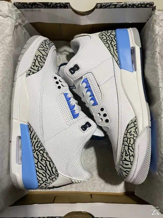 Air Jordan 3 Branco Cemento Estampa de Elefante Tênis de Basquete 7