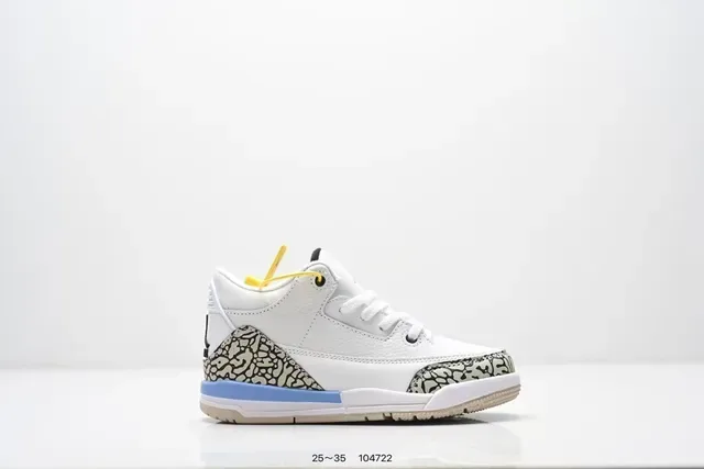 Zapatillas lifestyle Air Jordan 3 blanco cemento gris con estampado de elefante 11