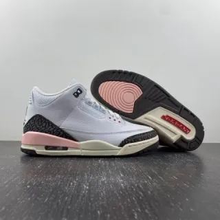 Air Jordan 3 White Pink Elephant Basketball Shoes