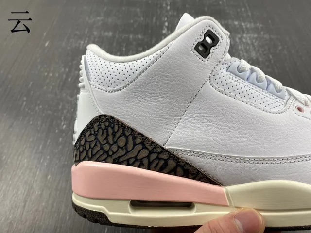 Air Jordan 3 White Pink Elephant Basketball Shoes 6