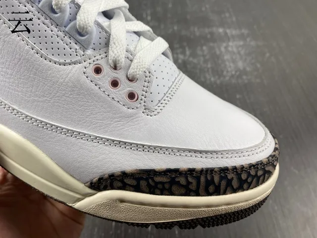 Air Jordan 3 White Pink Elephant Basketball Shoes 10