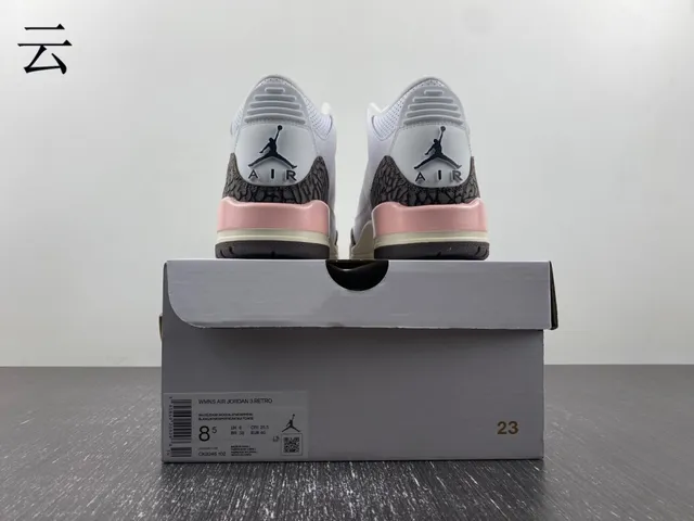 Air Jordan 3 White Pink Elephant Basketball Shoes 11