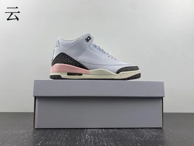 Air Jordan 3 White Pink Elephant Basketball Shoes 12