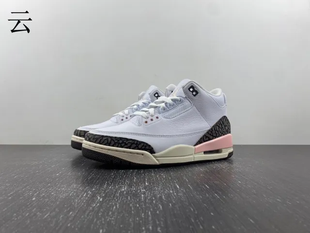 Air Jordan 3 White Pink Elephant Basketball Shoes 17