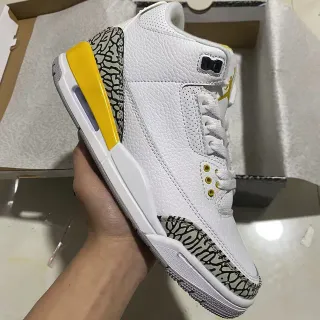 Air Jordan 3 Zapatos de baloncesto con estampado de elefante blanco y amarillo