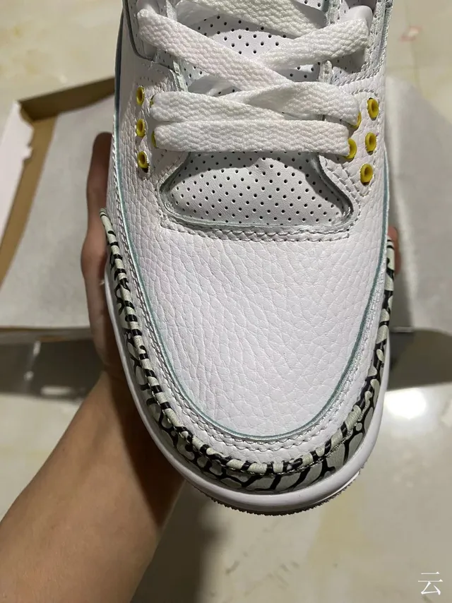 Air Jordan 3 White Yellow Elephant Print Basketball Shoes 3