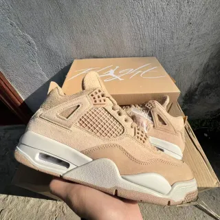 Air Jordan 4 Beige Suede Basketball Shoes