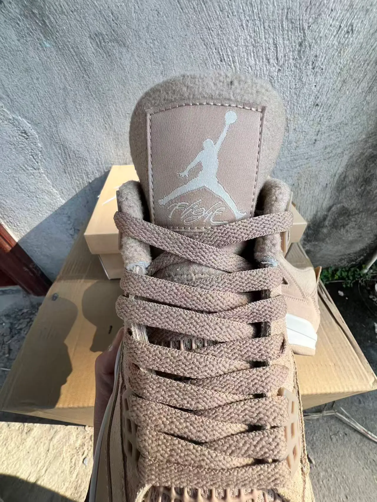 Air Jordan 4 Beige Suede Basketball Shoes 4