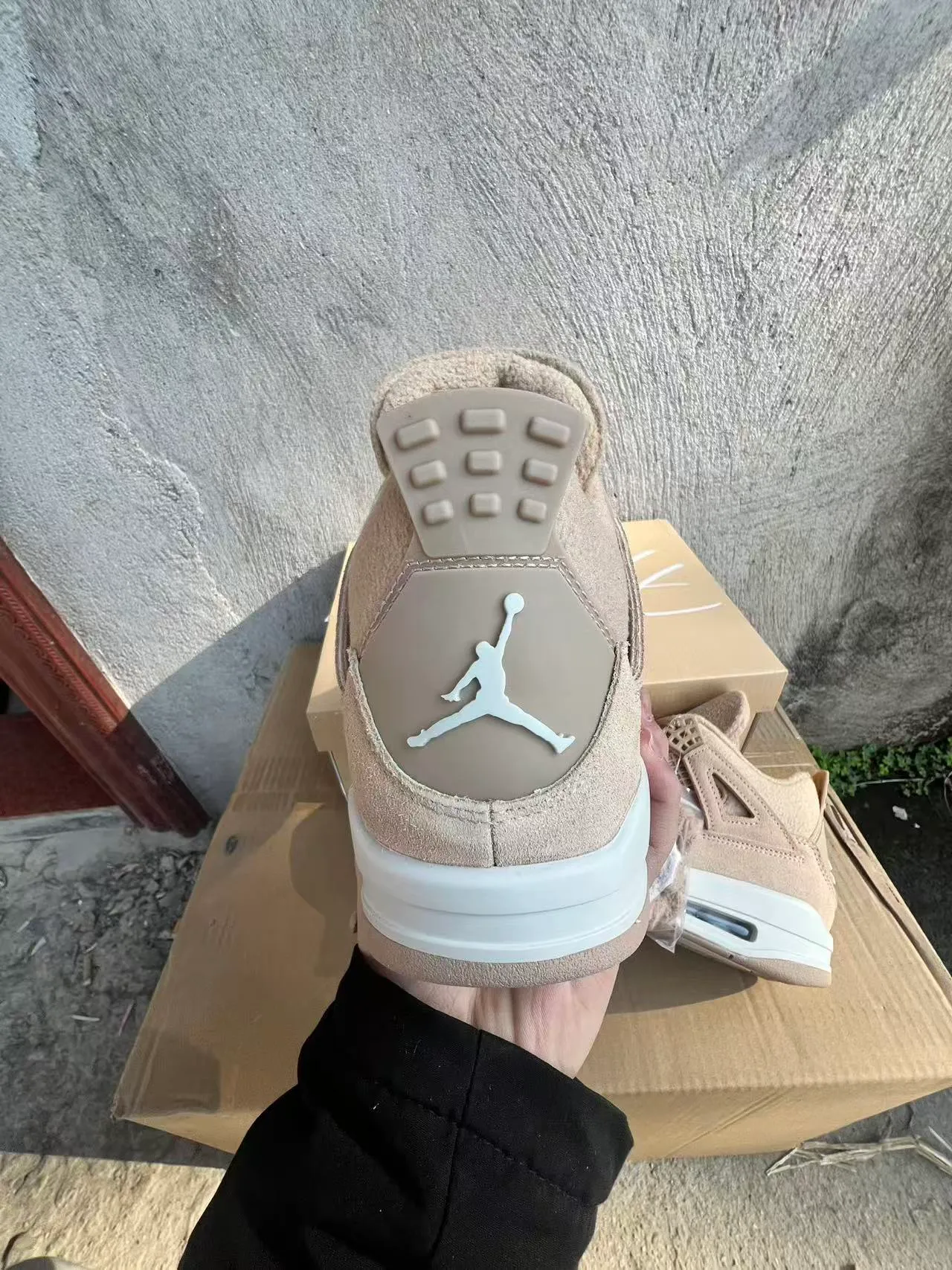 Air Jordan 4 Beige Suede Basketball Shoes 8