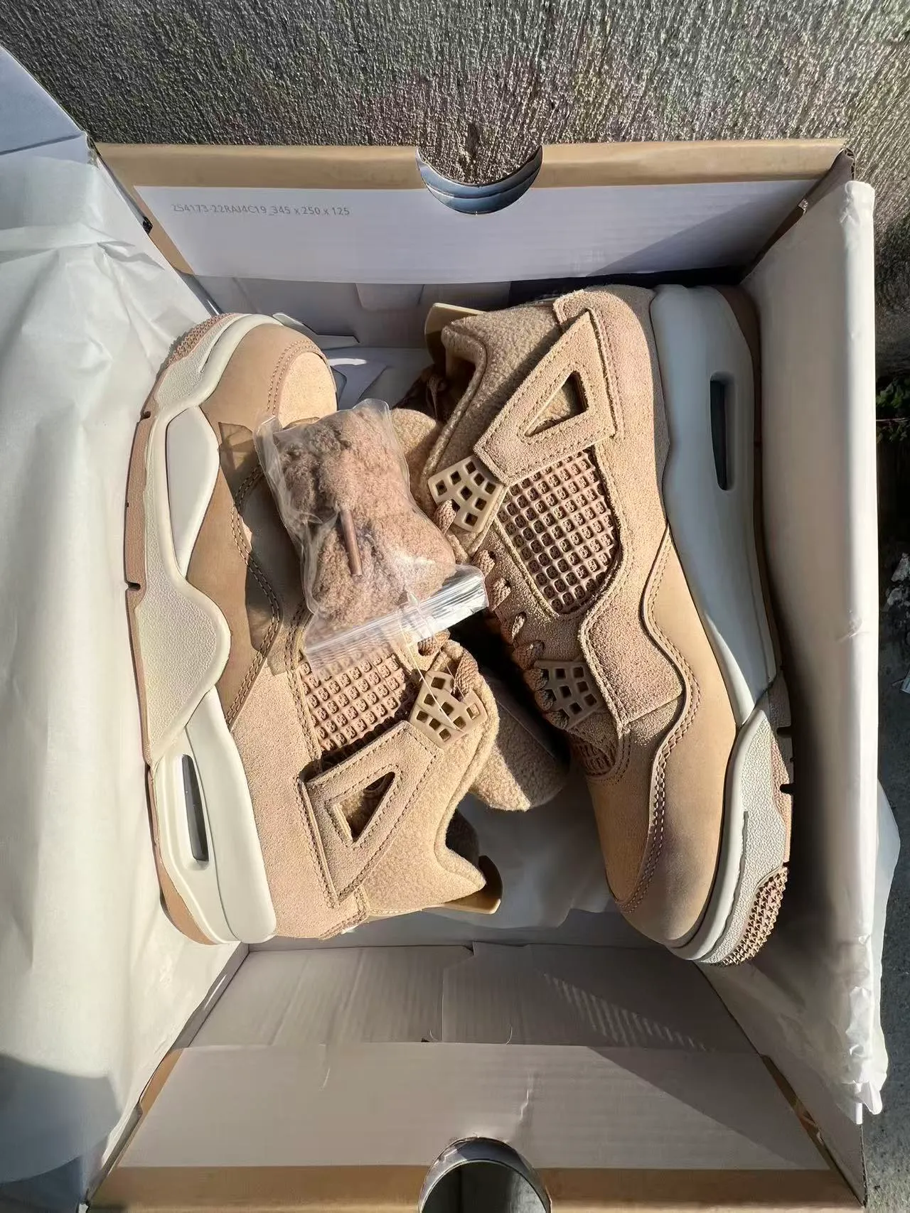 Air Jordan 4 Beige Suede Basketball Shoes 9