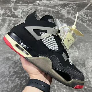 Air Jordan 4 Black Cream Red Basketball Shoes