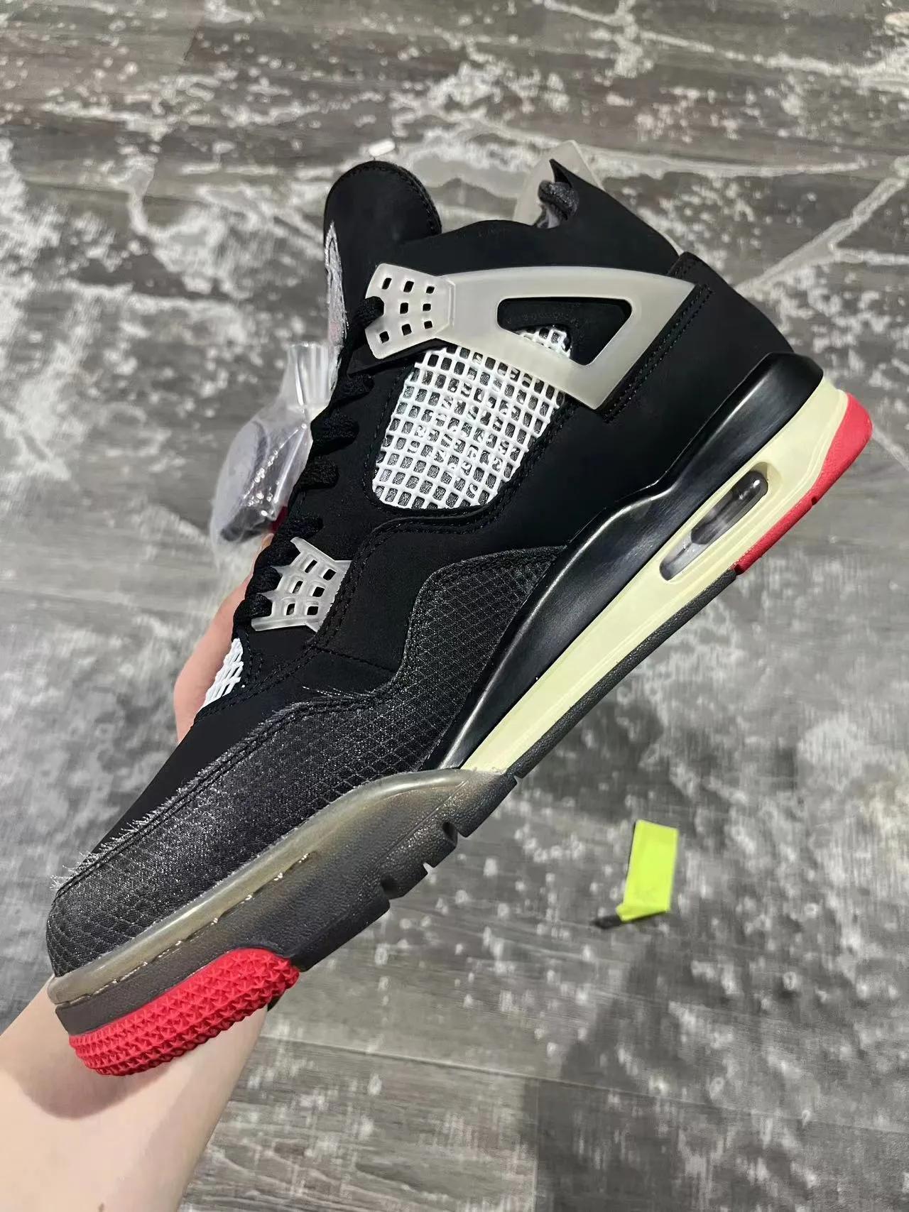 Air Jordan 4 Black Cream Red Basketball Shoes 4