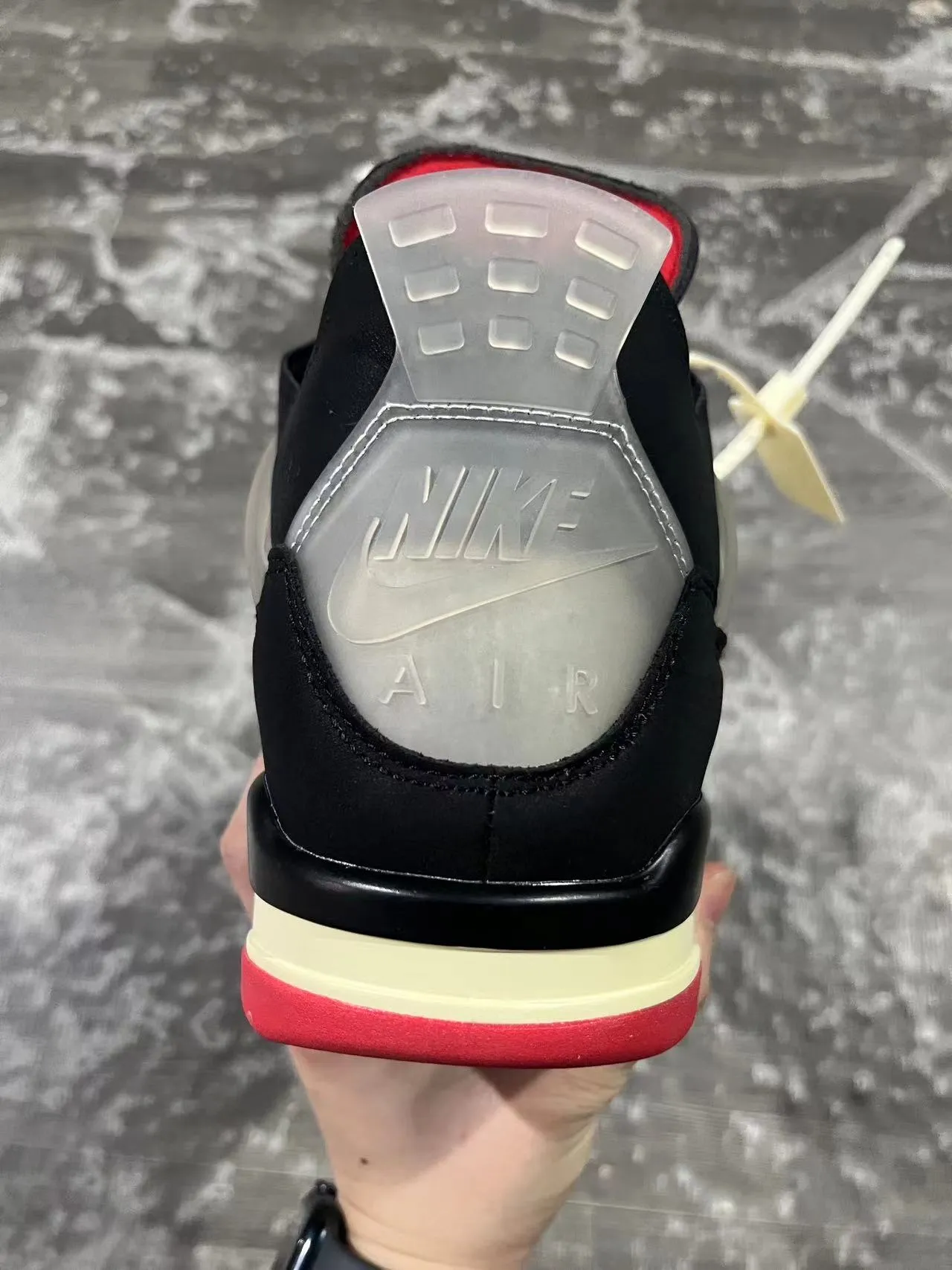 Air Jordan 4 Black Cream Red Basketball Shoes 7