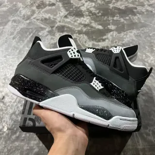Air Jordan 4 Black Gray Speckled Basketball Shoes